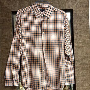 Daniel Cremieux Orange and Blue Casual Button Down Shirt